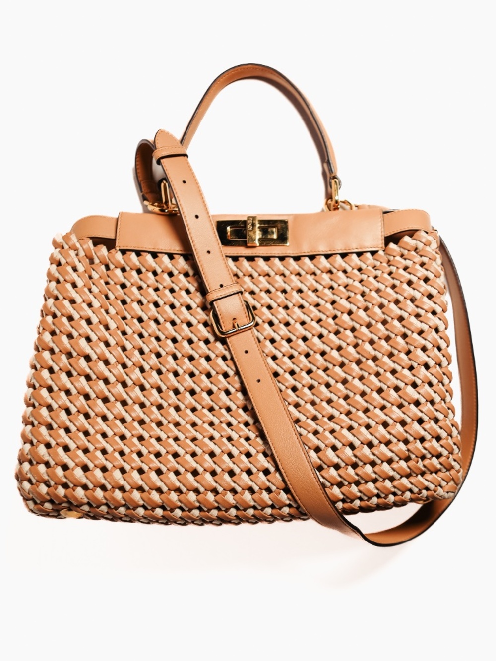 Fendi Medium Interlace Peekaboo Bag